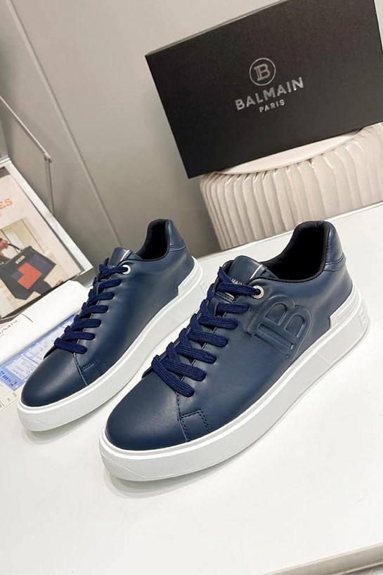 Мужские кожаные кроссовки Balmain B-Court
