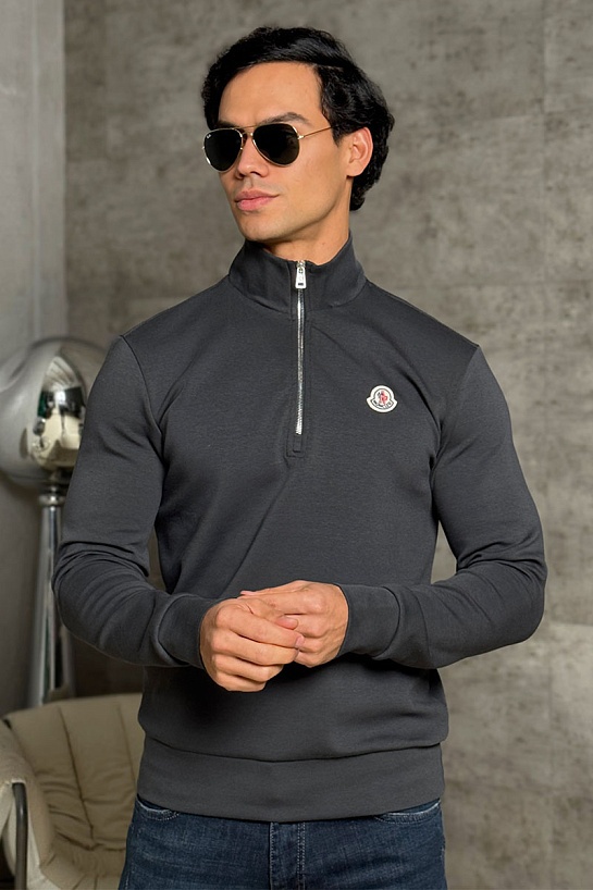 Мужской джемпер Moncler logo-patch - Grey
