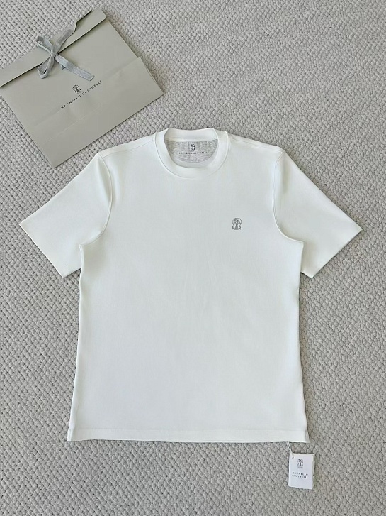 Мужская белая футболка Brunello Cucinelli Premium