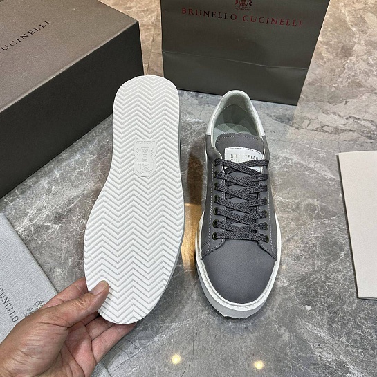 Мужские кроссовки Brunello Cucinelli nubuck calfskin - Grey