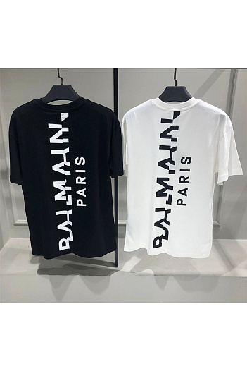 Футболка белого цвета Balmain Paris logo-print   
