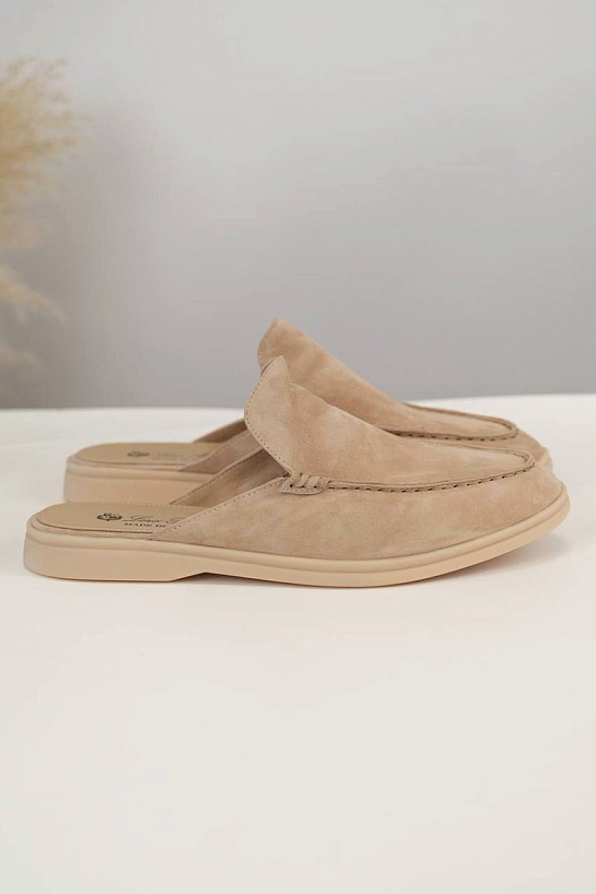 Мужские замшевые лоферы-сабо Loro Piana