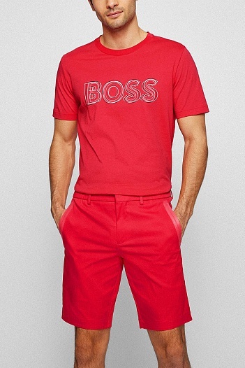 Мужская футболка Hugo Boss красного цвета   