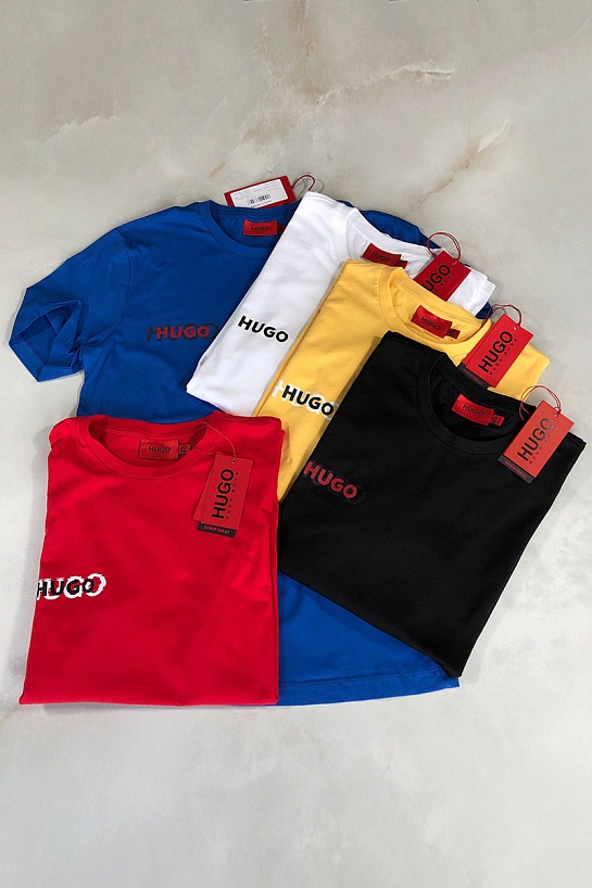 Мужская белая футболка Hugo Boss logo print