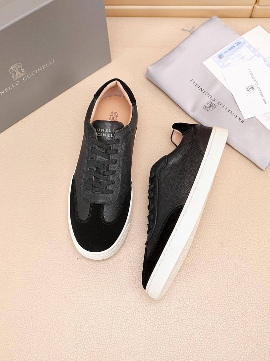 Комбинированные кроссовки Brunello Cucinelli low-top - Black