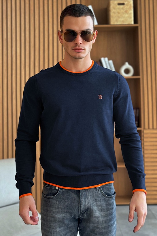 Мужской джемпер Hermes тёмно-синего цвета