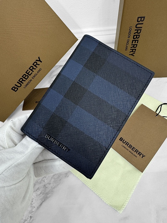 Кожаная обложка для паспорта Burberry Check Premium 14x10x2 см