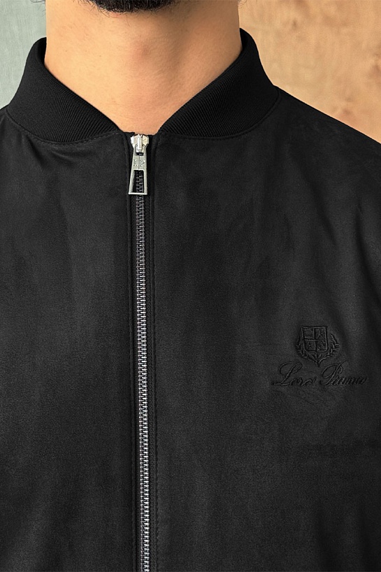 Мужской чёрный бомбер Loro Piana