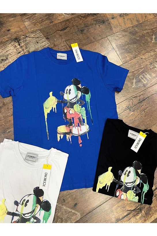 Синяя футболка Iceberg Mickey Mouse