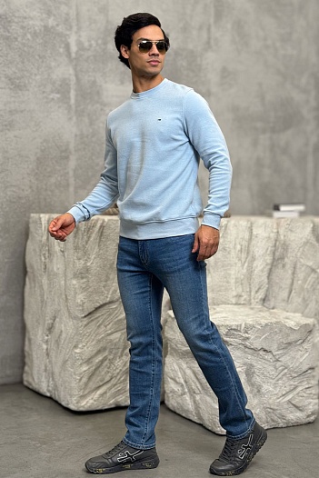 Мужской свитшот голубого цвета Tommy Hilfiger   