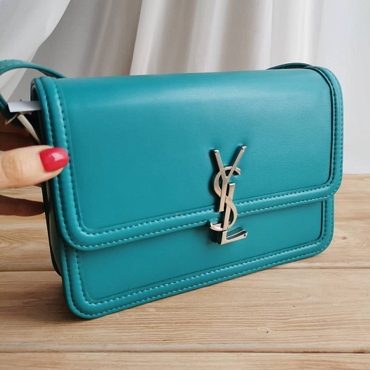Кожаная сумка Yves Saint Laurent Solferino Lock 23x16 см - Blue   