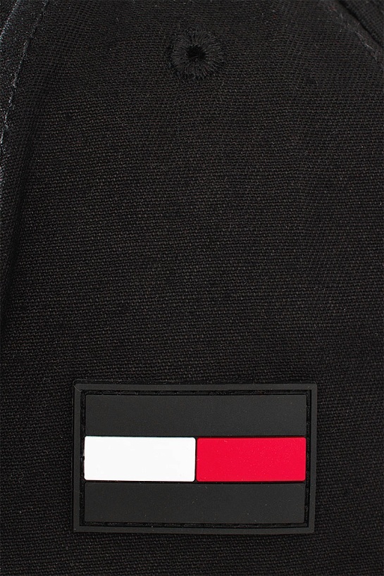 Мужская чёрная бейсболка Tommy Hilfiger logo-embroidered