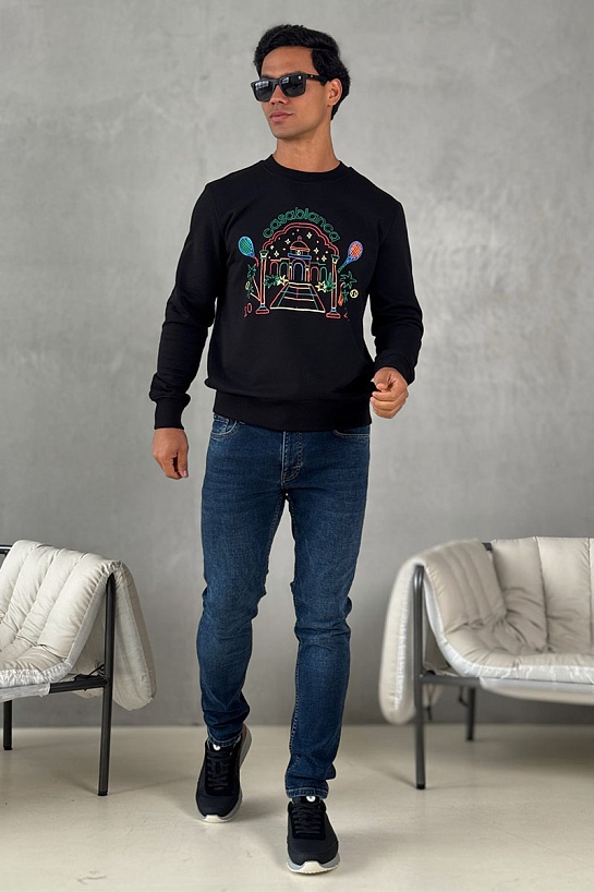 Чёрный свитшот Casablanca Rainbow Crayon Temple