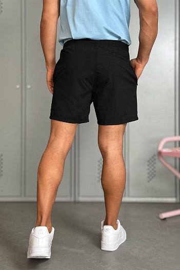 Мужские чёрные шорты Hugo Boss logo-print   