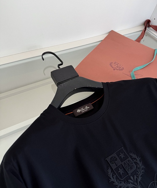 Мужская чёрная футболка Loro Piana premium