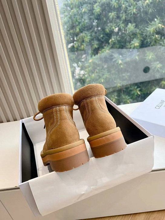 Женские замшевые ботинки Celine Premium - Brown