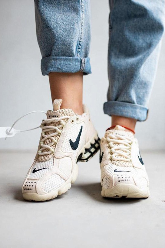 Кроссовки Stussy x Nike Zoom Spiridon Cage 2 Fossil