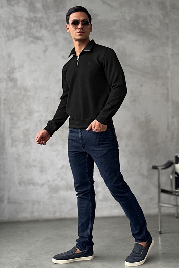 Утеплённая кофта Loro Piana zip-neck - Black   