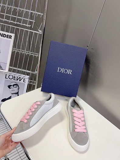Женские комбинированные кроссовки Dior - Grey   