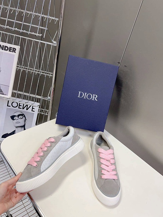 Женские комбинированные кроссовки Dior - Grey