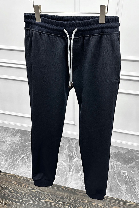 Спортивные штаны Brunello Cucinelli logo-embroidered - Navy