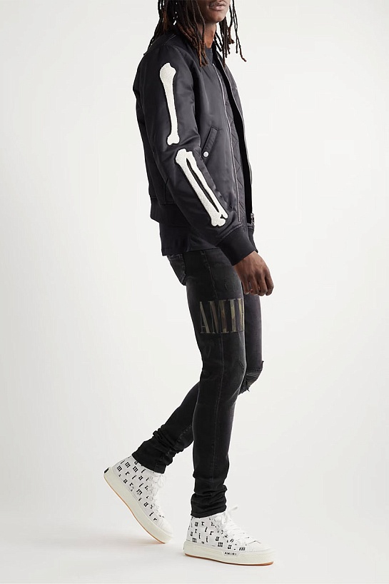 Чёрные джинсы Amiri Camo Logo Applique