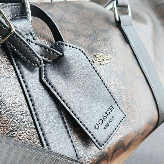 Кожаная дорожная сумка Coach monogram 50x28 см