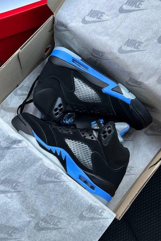 Кроссовки Nike Air Jordan 5 Retro - Black / Blue