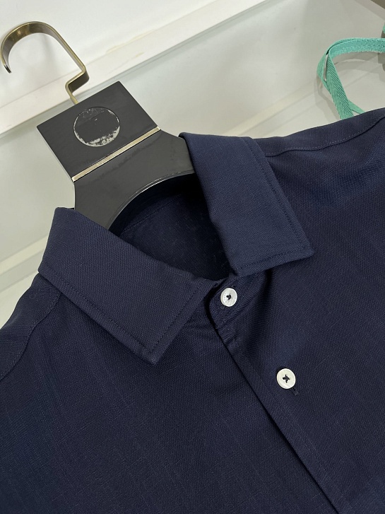 Мужская тёмно-синяя рубашка Loro Piana premium