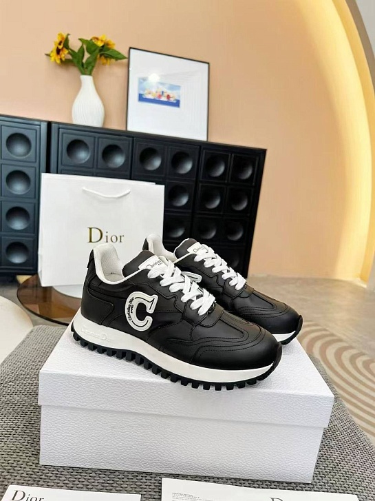 Женские чёрные кроссовки Dior C'est
