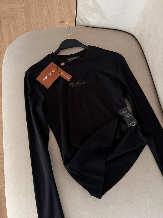 Женский базовый лонгслив Loro Piana Premium - Black