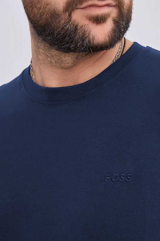 Мужской лонгслив Hugo Boss тёмно-синего цвета