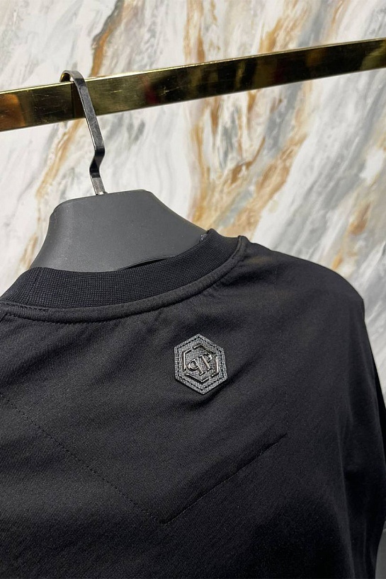 Мужская чёрная футболка Philipp Plein Skull