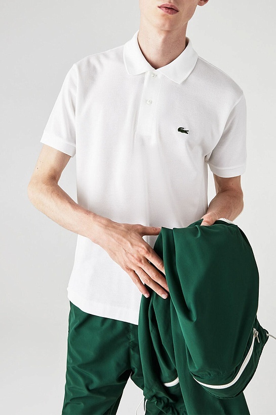 Мужское белое поло Lacoste Classic Fit