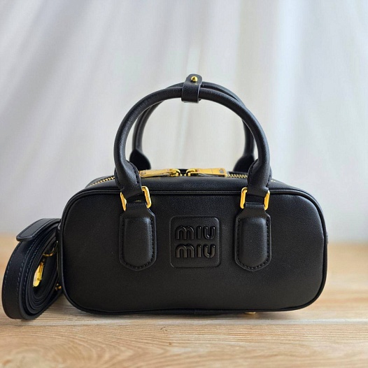 Кожаная сумка MIU MIU 23x14 см - Black   