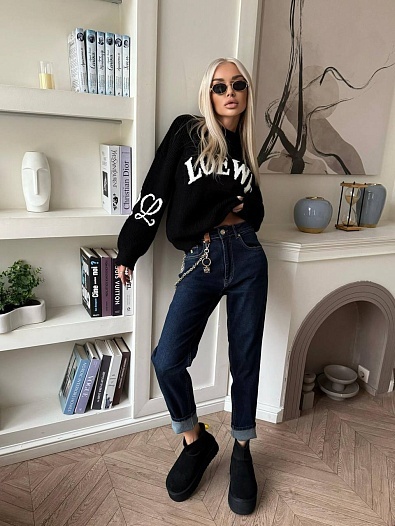 Женские синие джинсы Loewe   