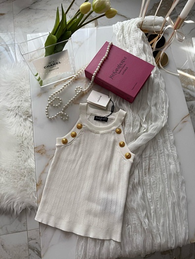 Женский топ белого цвета Balmain   