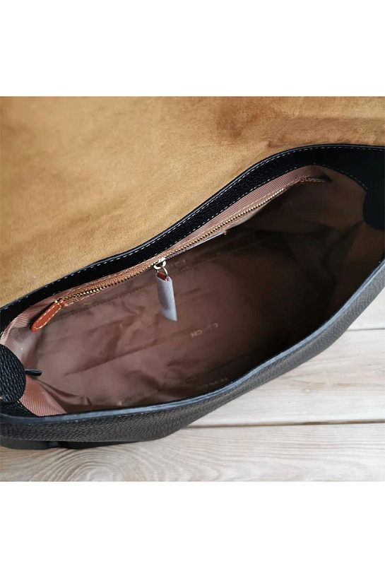 Кожаная сумка чёрного цвета Coach May 31x23 см