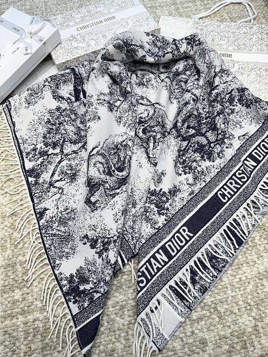 Шарф Dior Toile de Jouy Sauvage premium 140x140 см
