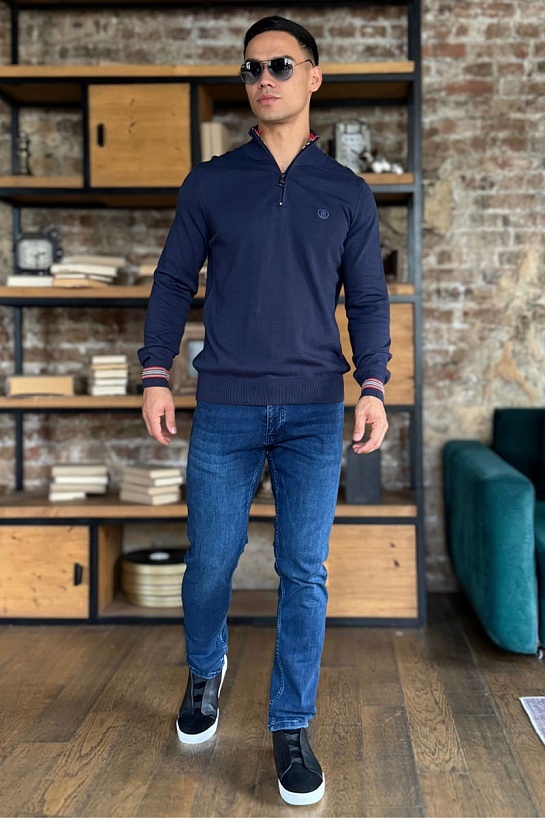 Мужской джемпер Burberry quarter-zip - Navy