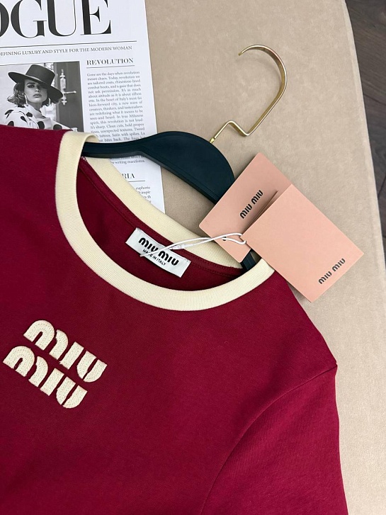 Женская футболка MIU MIU premium - Red
