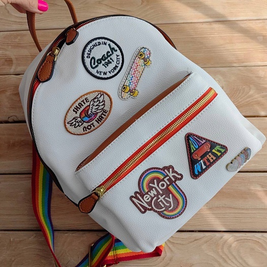 Кожаный рюкзак Coach 25x31 см   