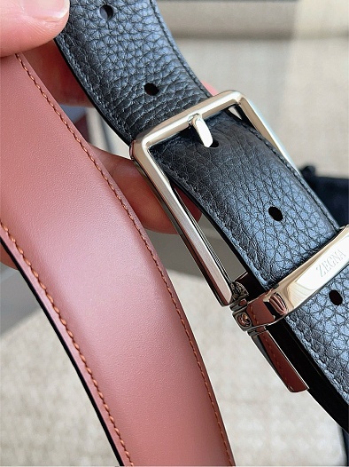 Двусторонний кожаный ремень Zegna premium   