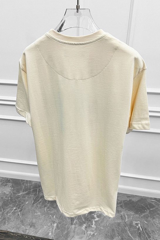 Бежевая оверсайз футболка Amiri Hibiscus Logo