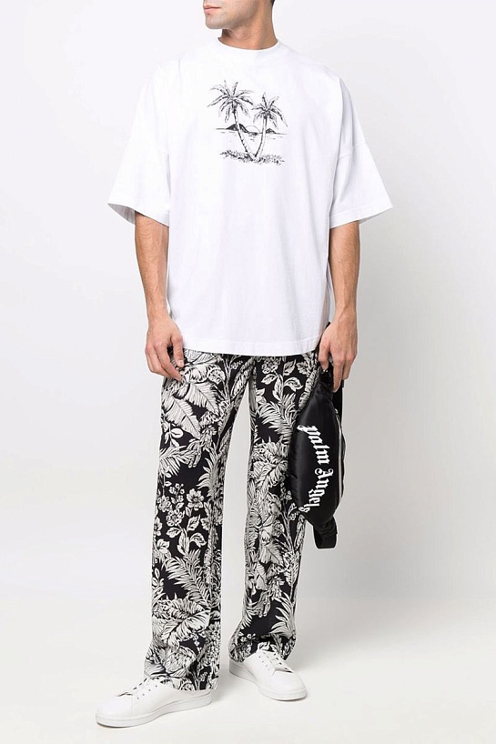Оверсайз футболка Palm Angels "Sunset Palms" - White