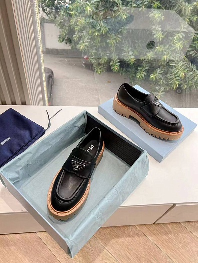 Женские чёрные ботинки Prada Premium   