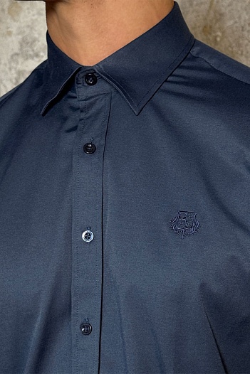 Мужская рубашка Loro Piana тёмно-синего цвета   