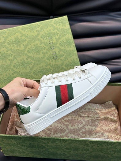 Женские белые кроссовки Gucci Ace   