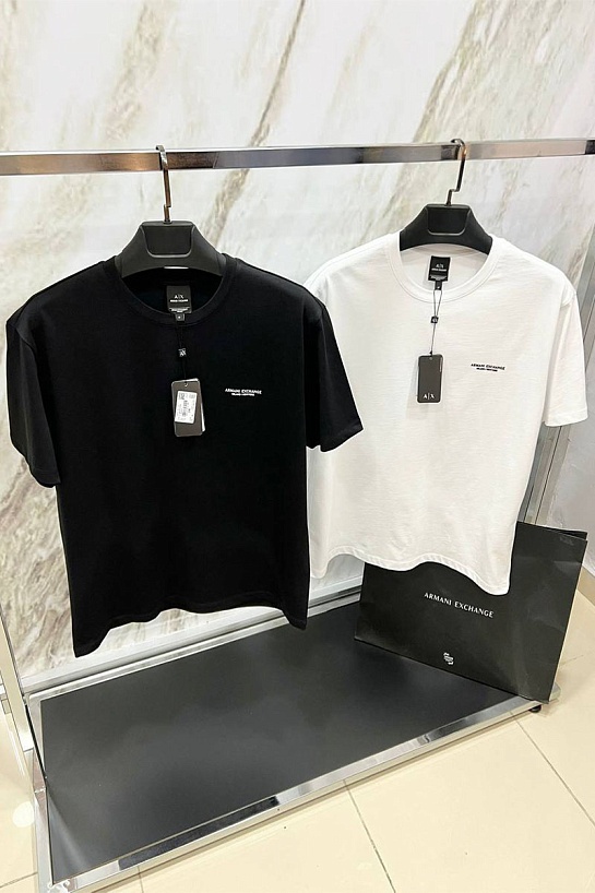 Мужская чёрная футболка Armani Exchange "Milano New York"