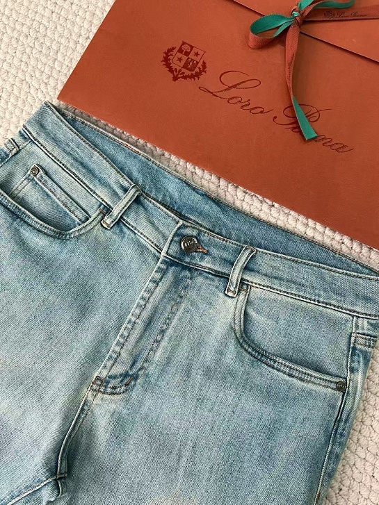 Мужские светло-синие джинсы Loro Piana Premium